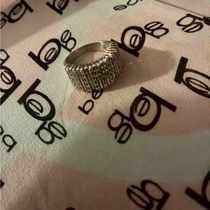 Silver Diamond Statement Ring